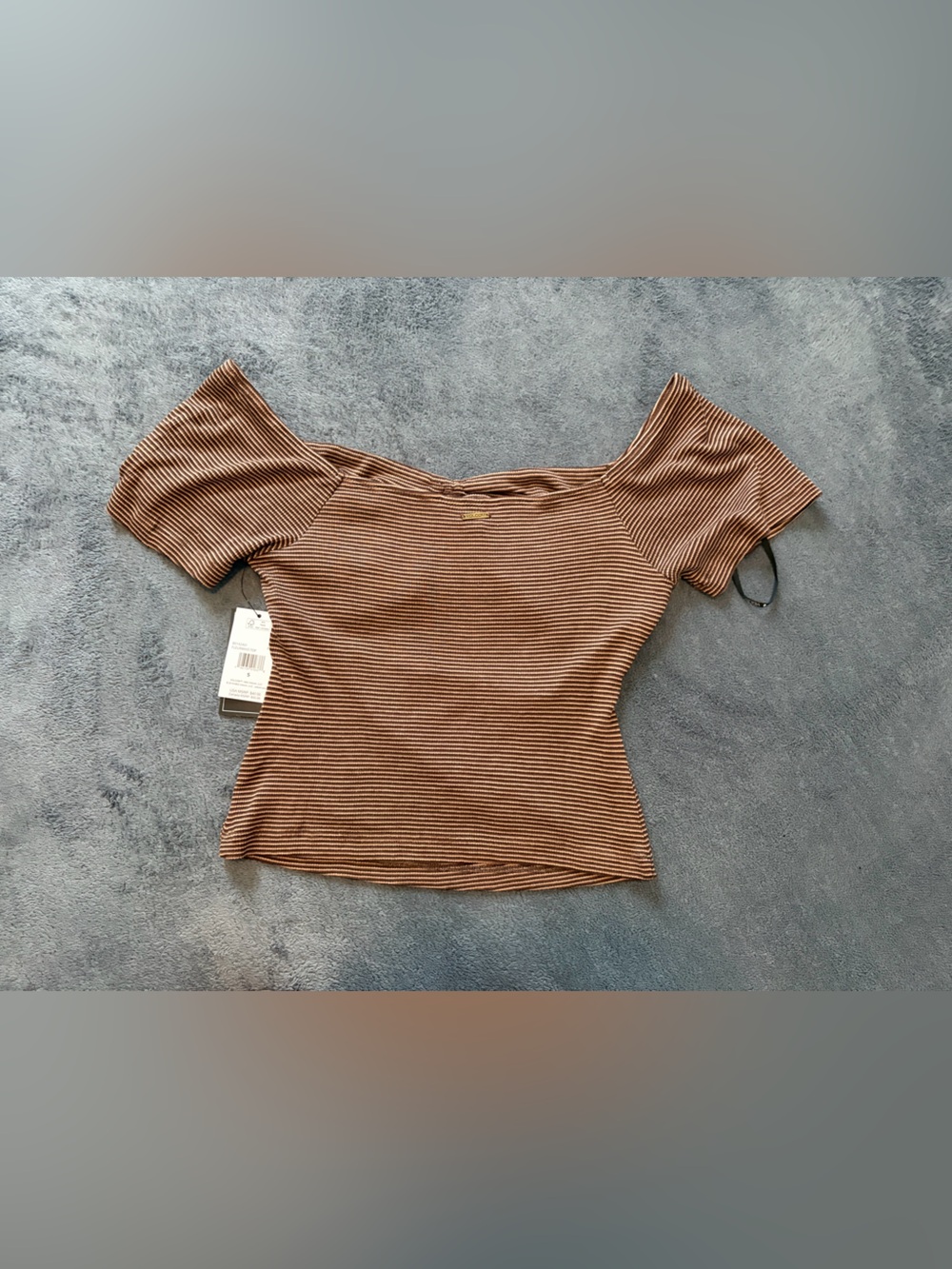 Volcom Brown Striped Off Shoulder Camisole - Picture 3 of 6
